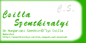 csilla szentkiralyi business card